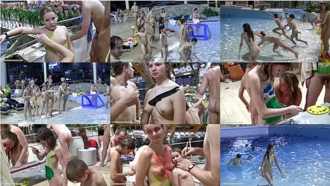 Video naturists relax naked in the pool [ギャラリーヌーディズム]